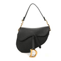 Grained Calfskin Saddle Bag Black