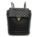 Lambskin Quilted Large Urban Spirit Backpack Black