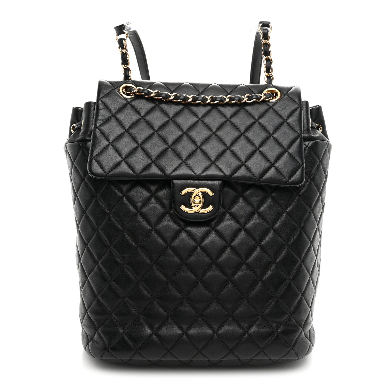 Lambskin Quilted Large Urban Spirit Backpack Black