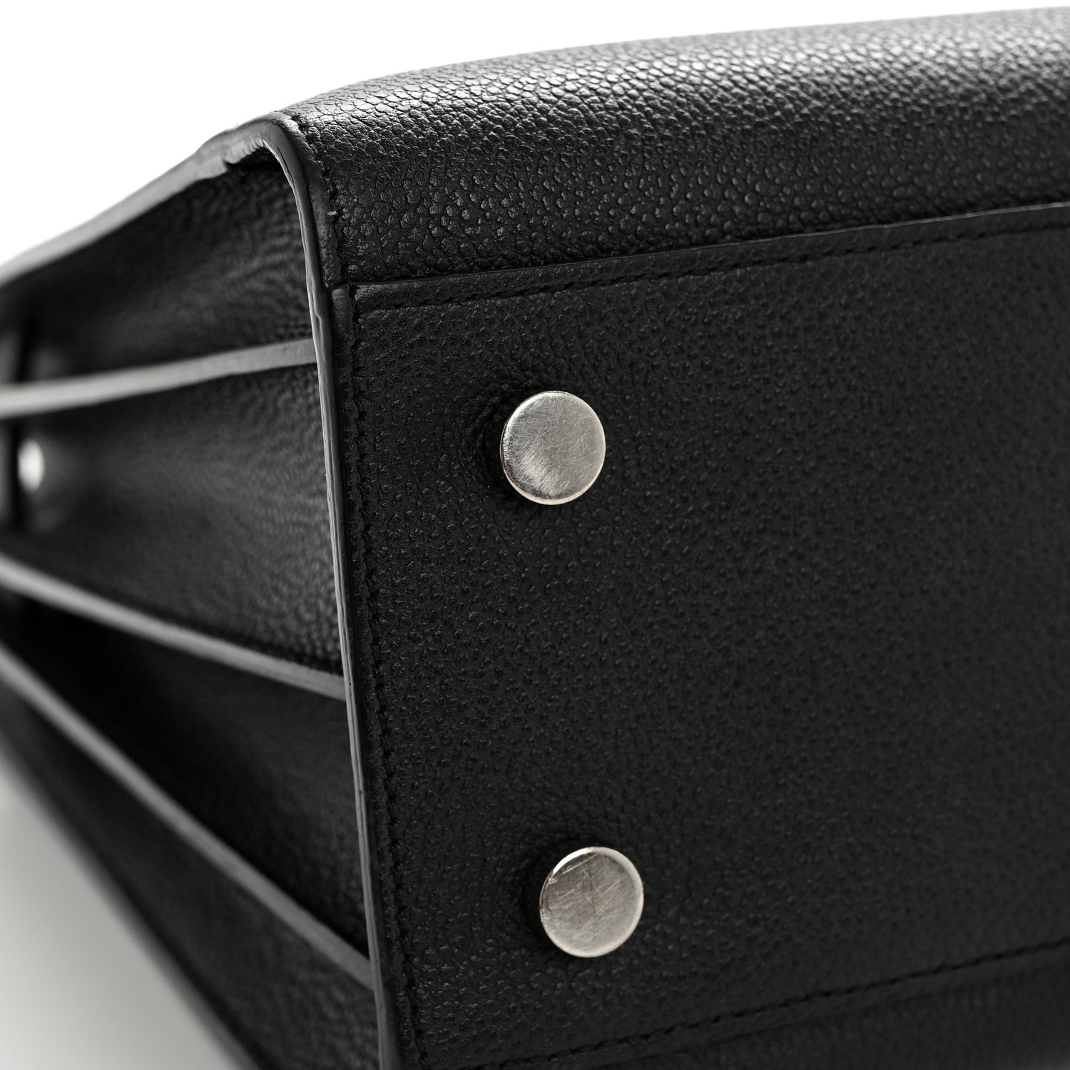 Grained Calfskin Baby Sac De Jour Black