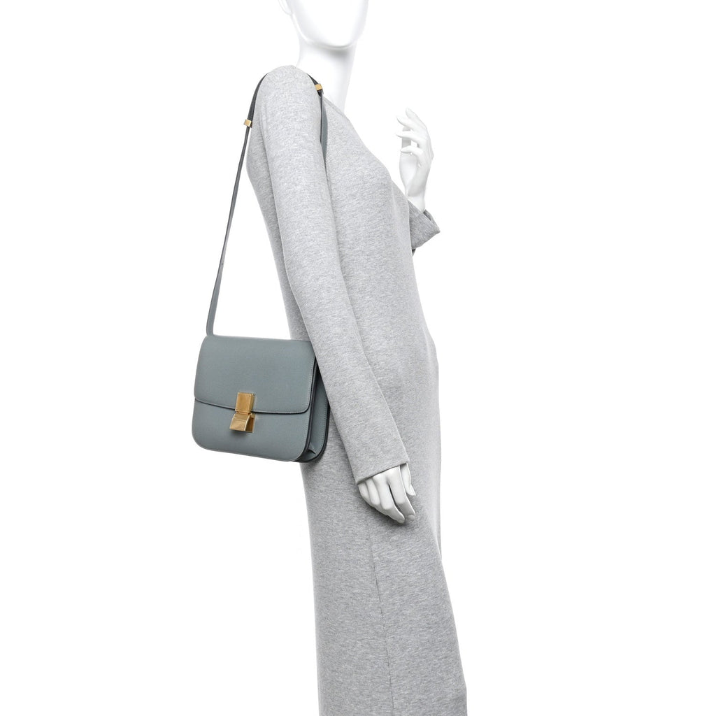 Liege Calfskin Medium Classic Box Flap Bag Storm
