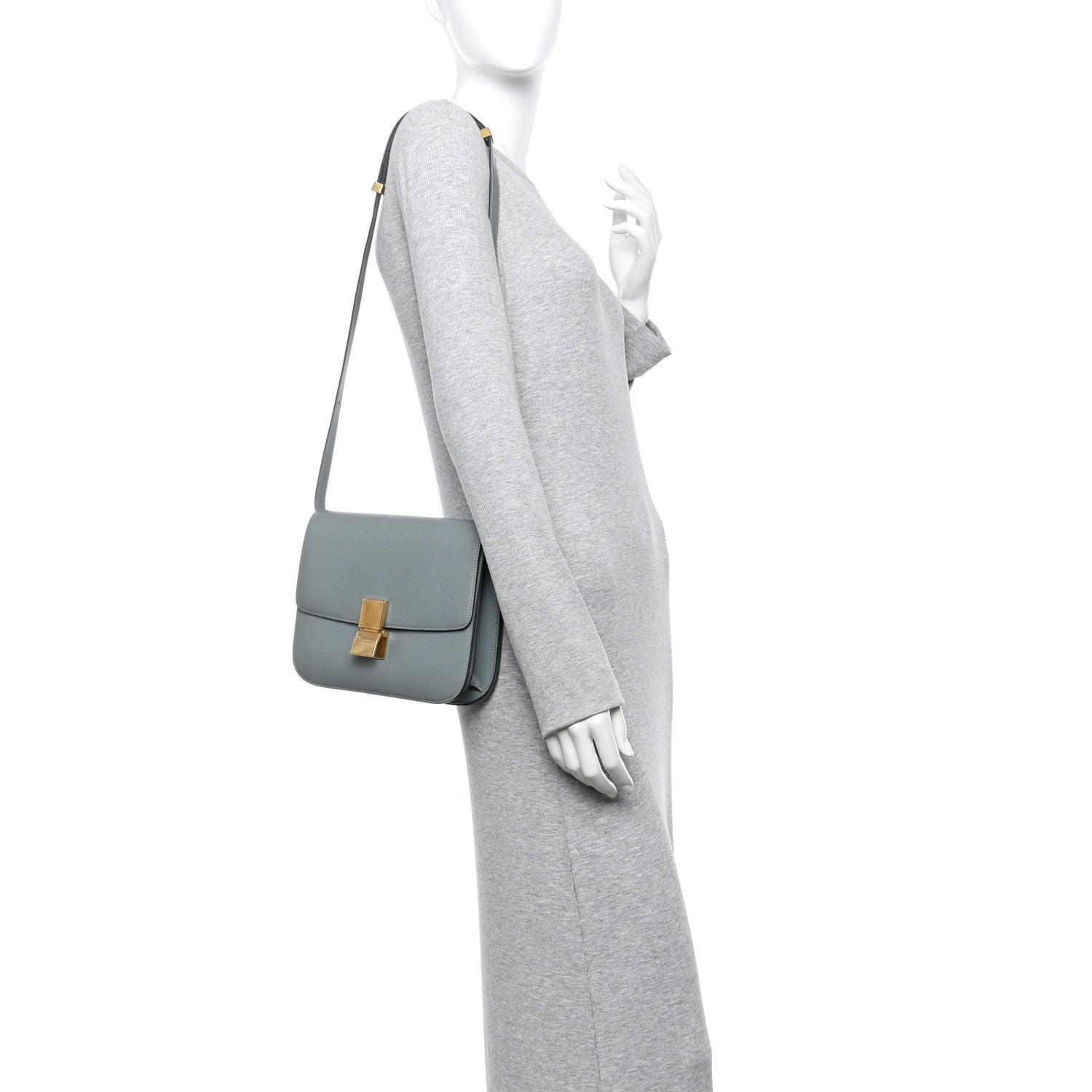 Liege Calfskin Medium Classic Box Flap Bag Storm