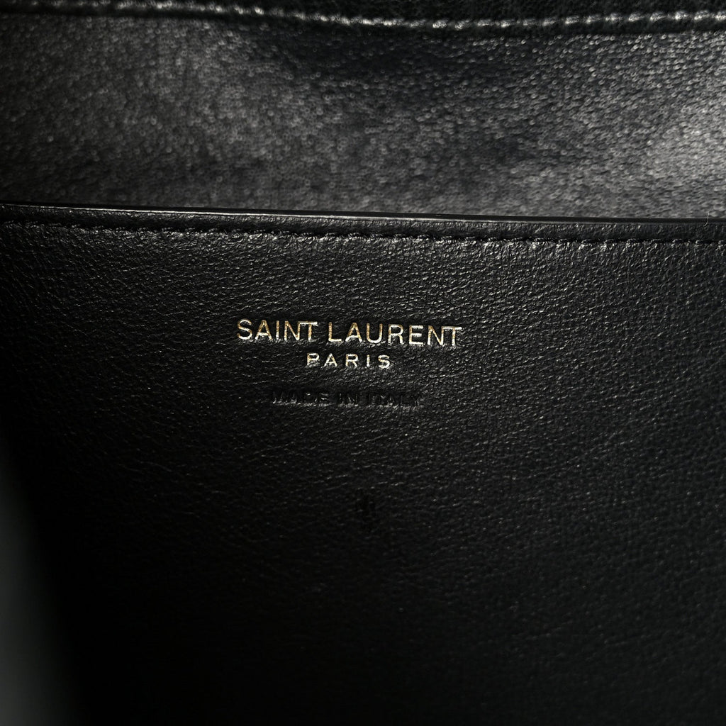 Grained Lambskin Cassandre Envelope Pouch Black