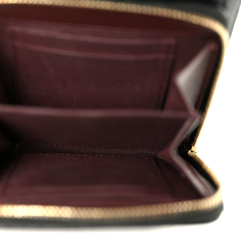 Caviar Quilted Phone Holder With Chain Black