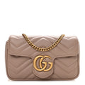 Calfskin Matelasse Super Mini GG Marmont Shoulder Bag Porcelain Rose