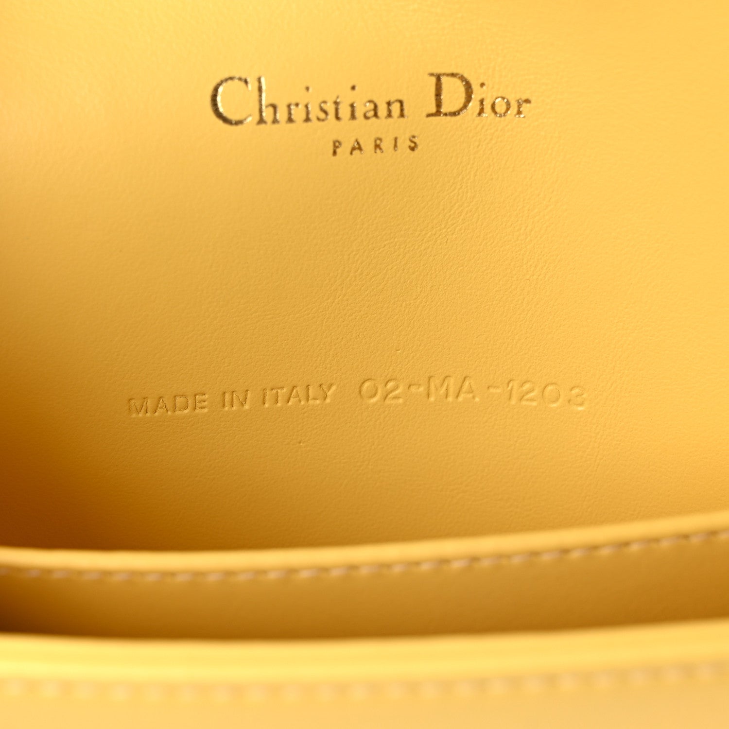 Calfskin Satin Bead Embroidery Lady Dior Clutch Gold Yellow
