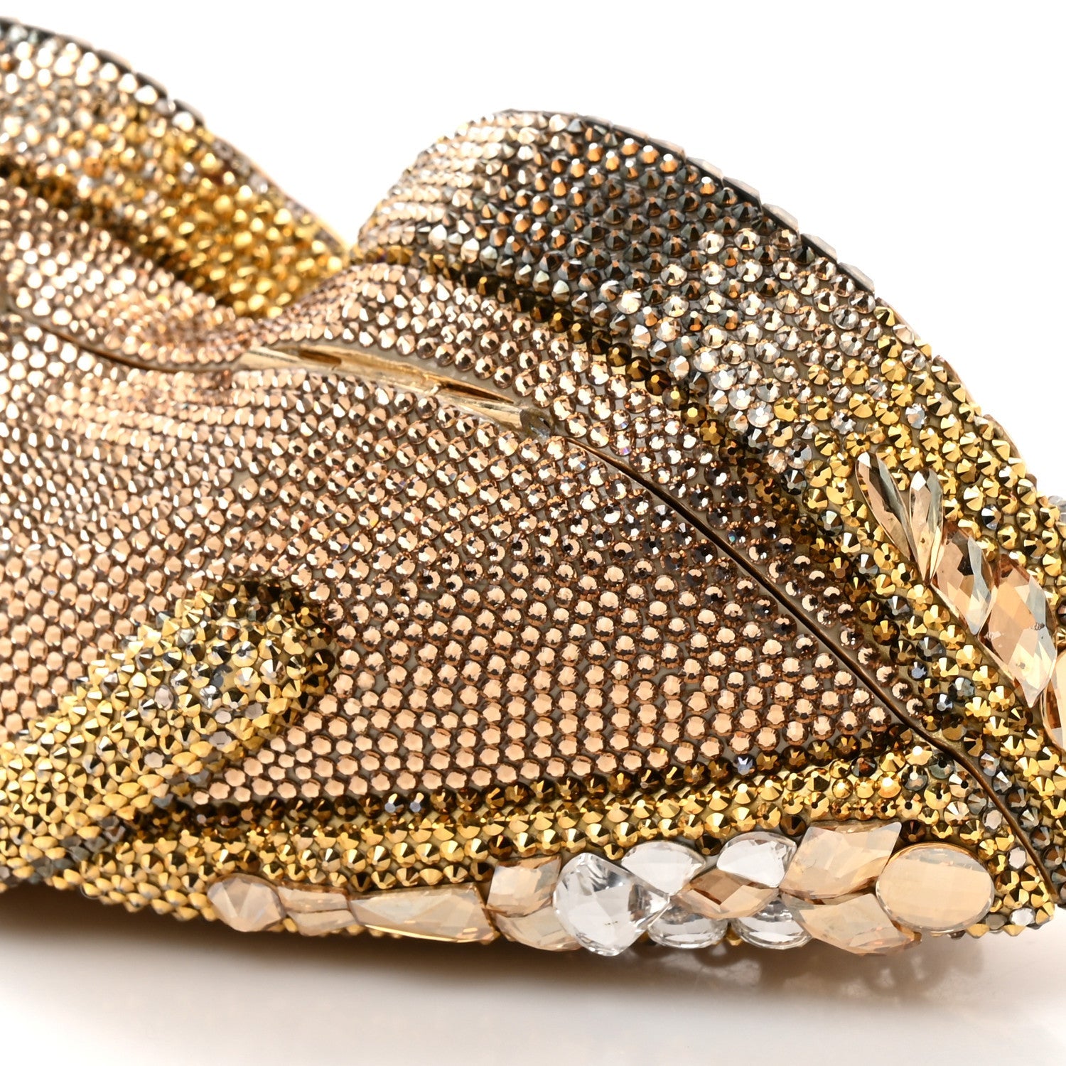 Crystal Sunglass Minaudiere Clutch Gold Silver