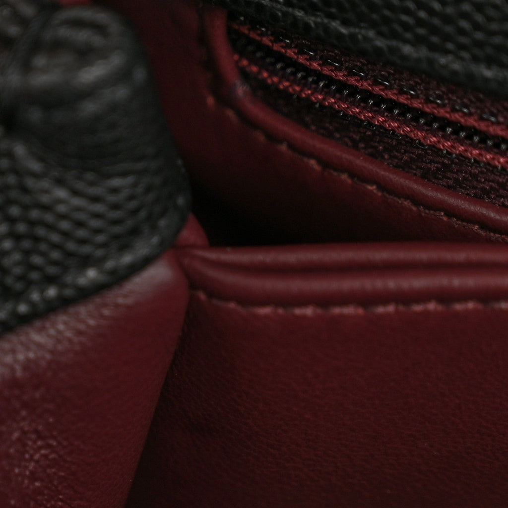Caviar Quilted Mini Coco Handle Flap Black
