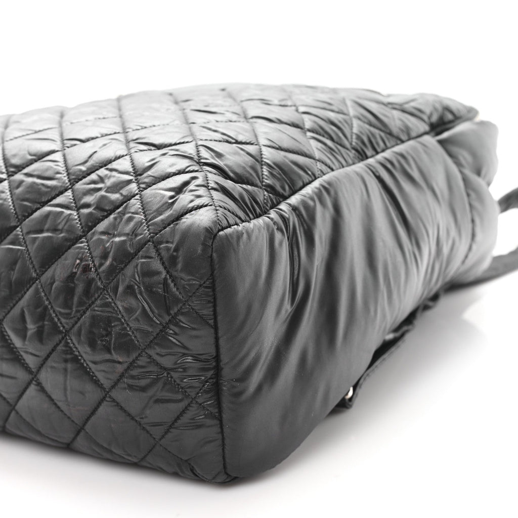 Nylon Quilted Coco Cocoon Backpack Black