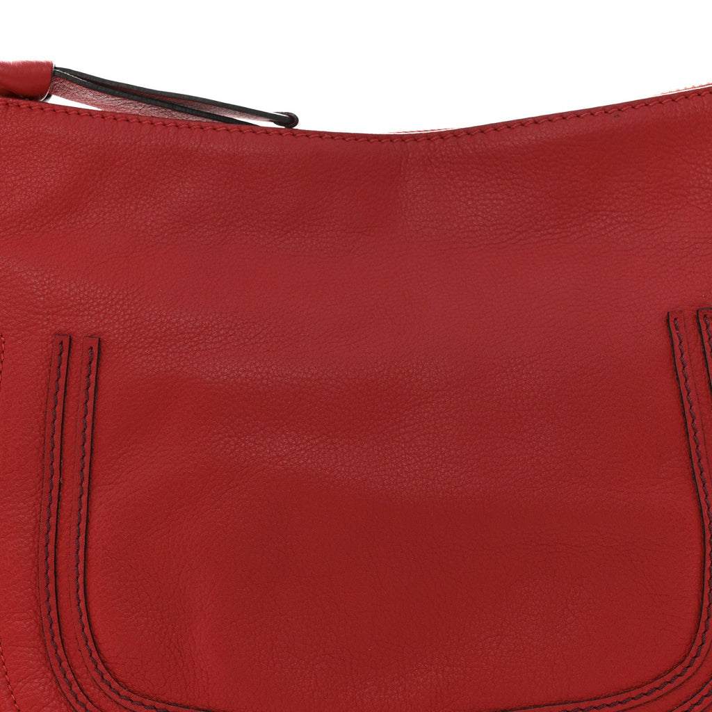 Calfskin Large Marcie Hobo Red