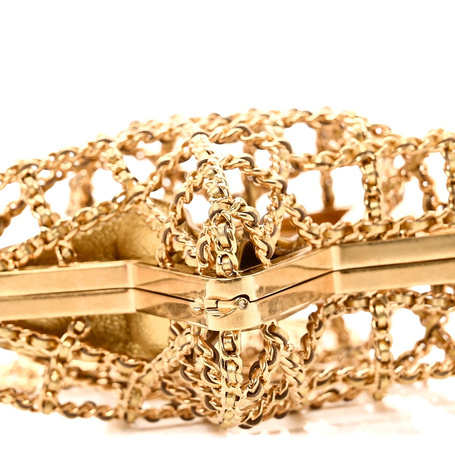 Metal CC Star Minaudiere Crossbody Gold
