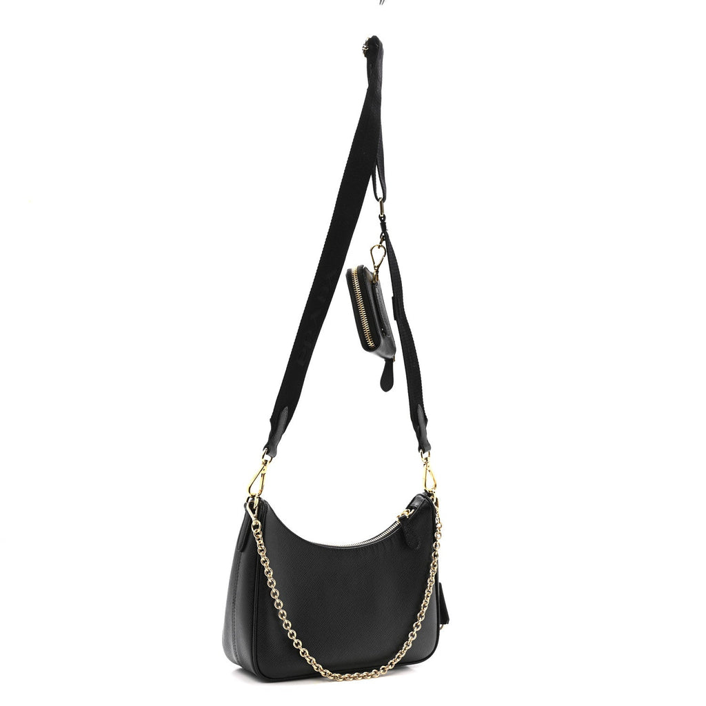 Saffiano Lux Re-Edition 2005 Shoulder Bag Black