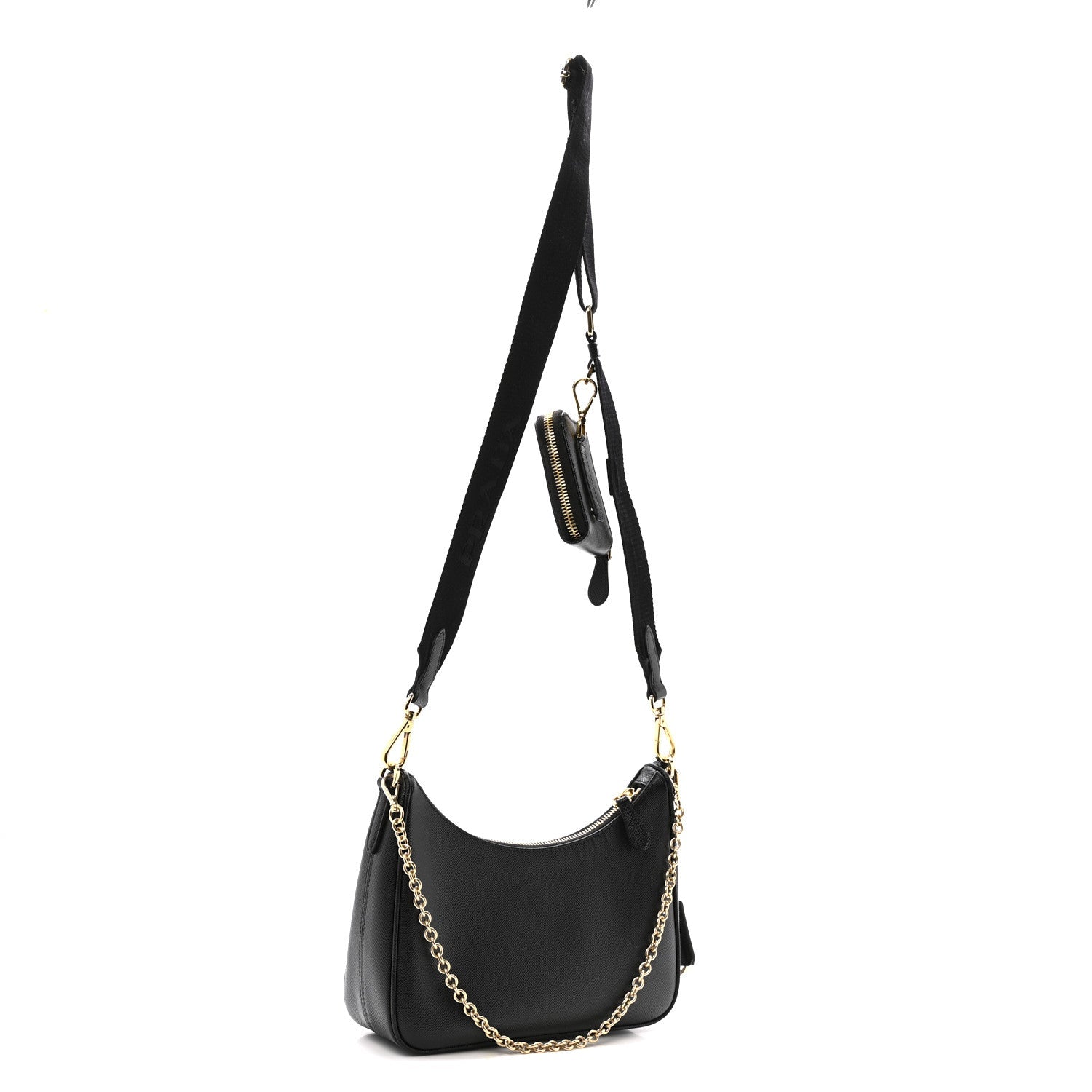 Saffiano Lux Re-Edition 2005 Shoulder Bag Black