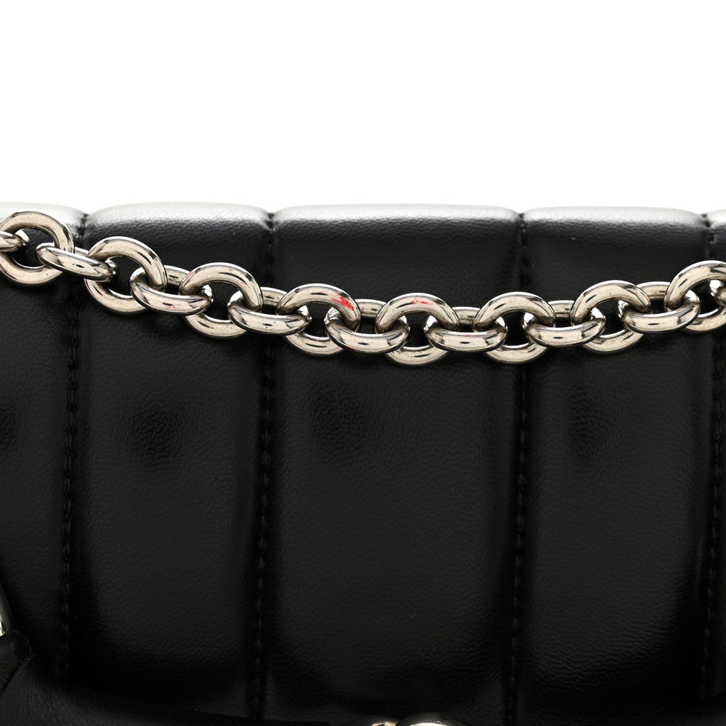 Nappa Vertical Matelasse Small Maxi Horsebit Chain Shoulder Bag Black