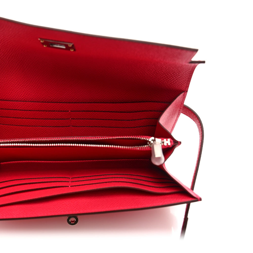 Epsom Kelly Longue Wallet Rose Extreme