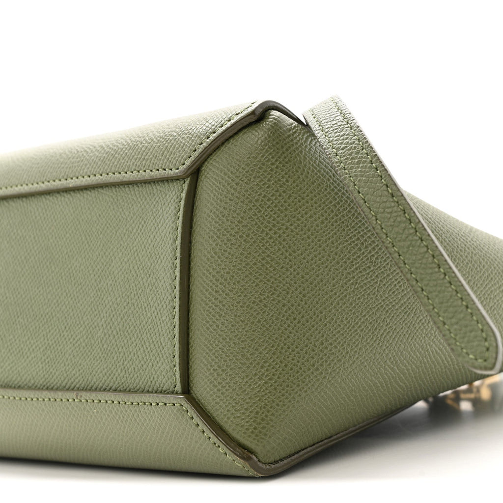 Grained Calfskin Nano Belt Bag Army Green