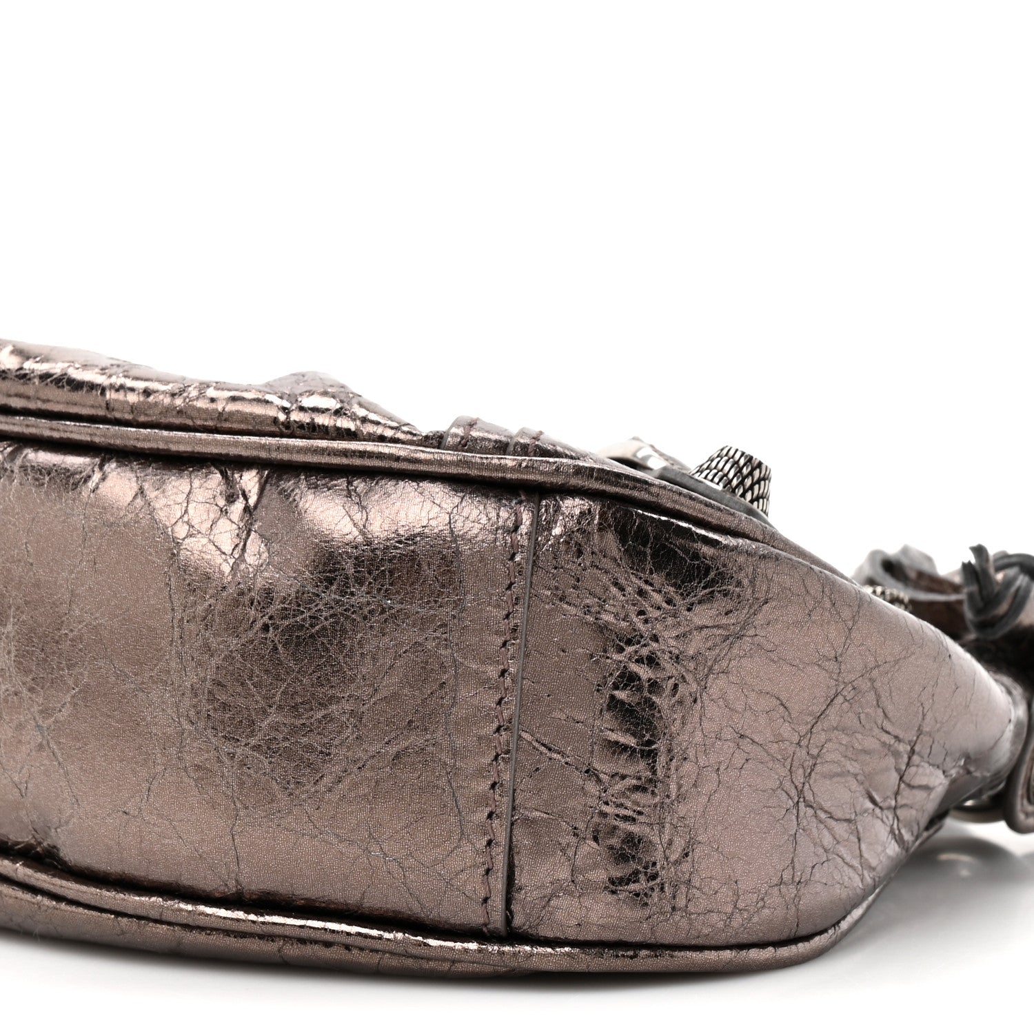 Metallic Agneau Arena Le Cagole Shoulder Bag XS Dark Bronze