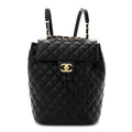 Lambskin Quilted Small Urban Spirit Backpack Black