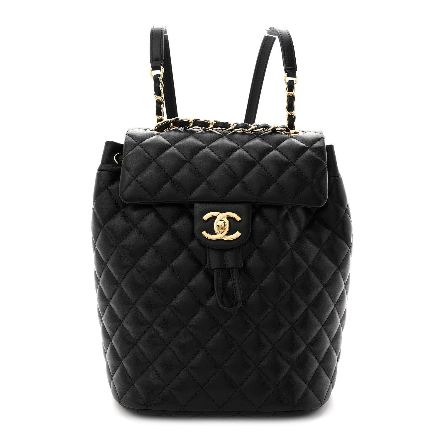 Lambskin Quilted Small Urban Spirit Backpack Black