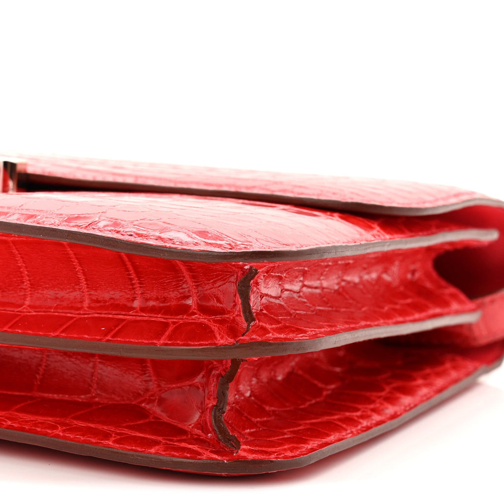 Shiny Niloticus Crocodile Constance Elan 25 Rouge Casaque