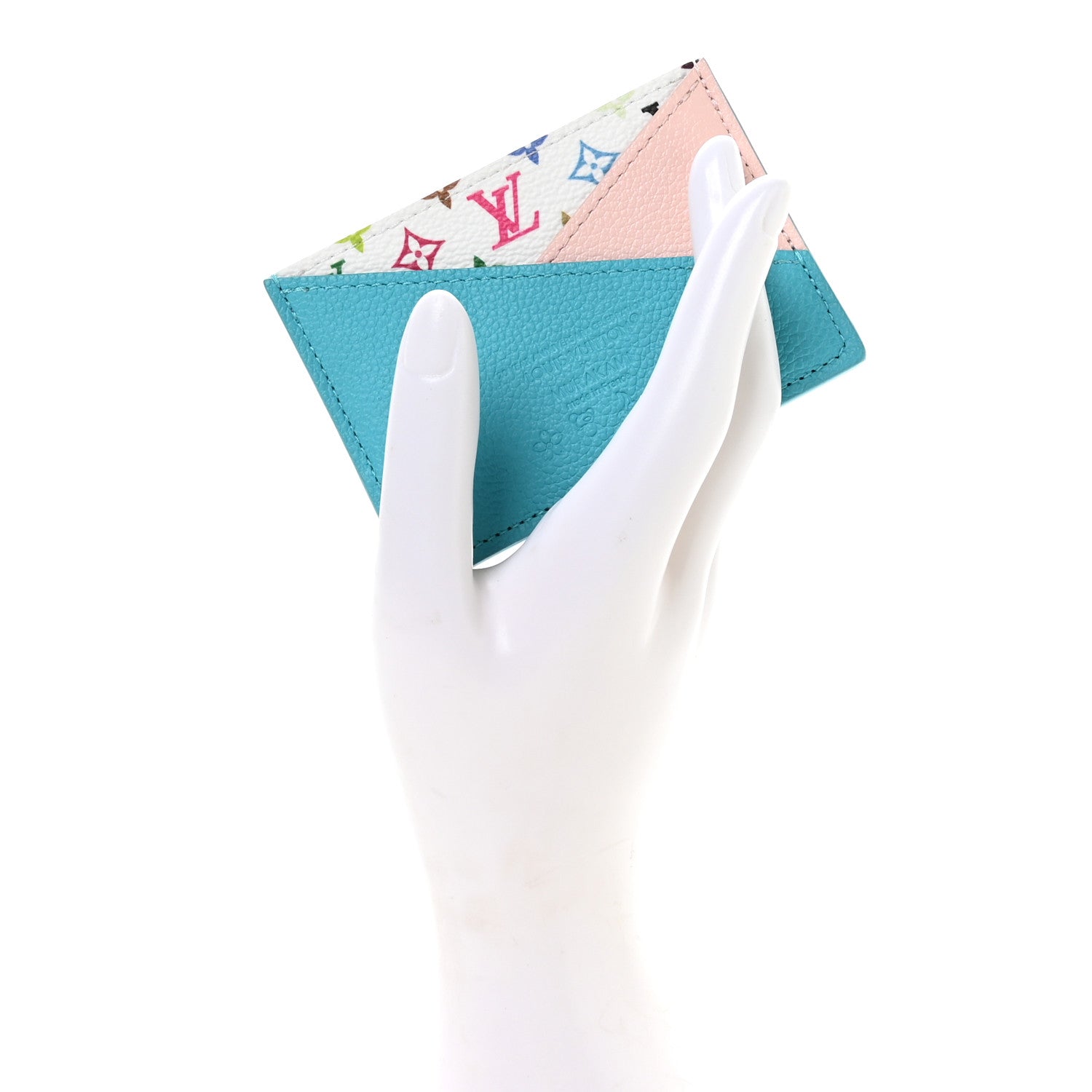LV X TM Monogram Multicolor Criss-Cross  Holder Kabira Blue Rose