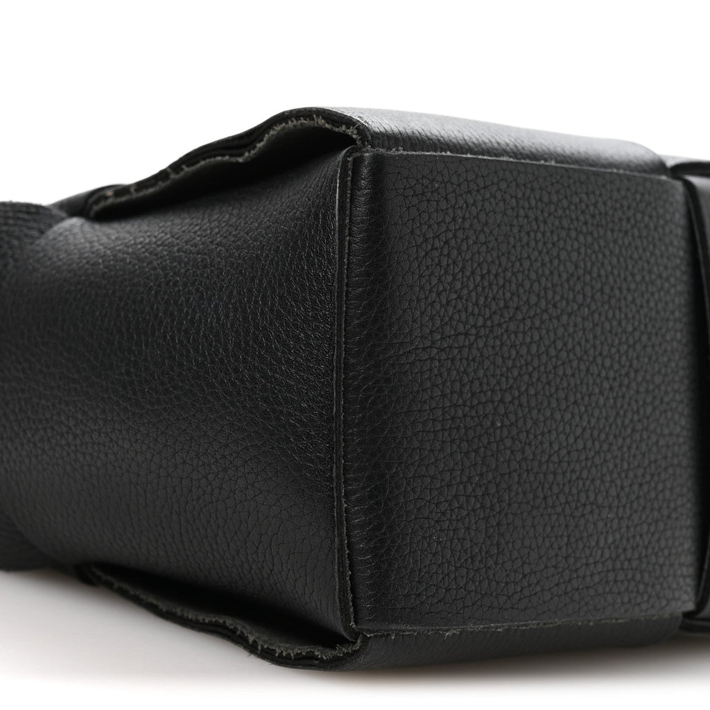 Grained Calfskin Maxi Intrecciato Mini Arco Tote Black