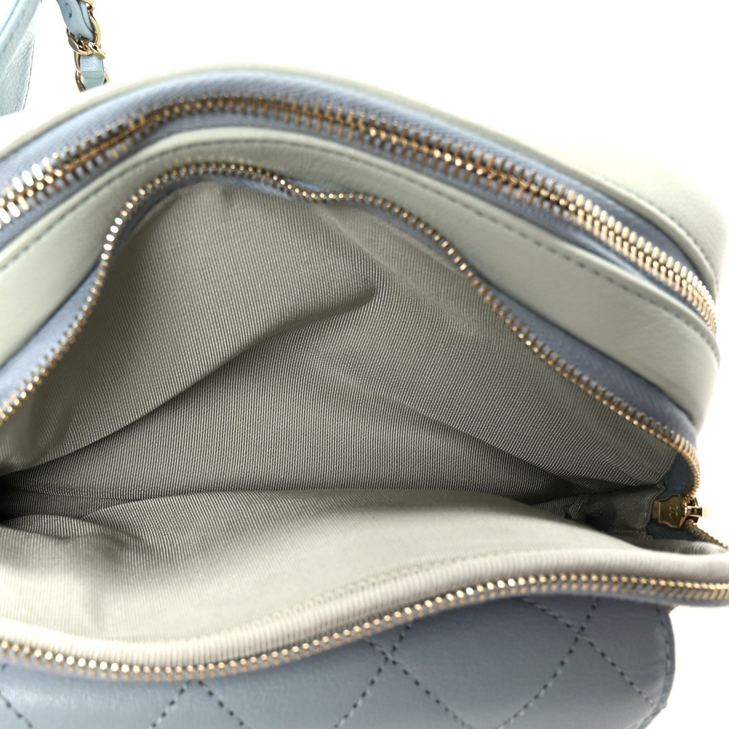 Goatskin Quilted Tri-Color In & Out Waist Bag Green Blue Pink