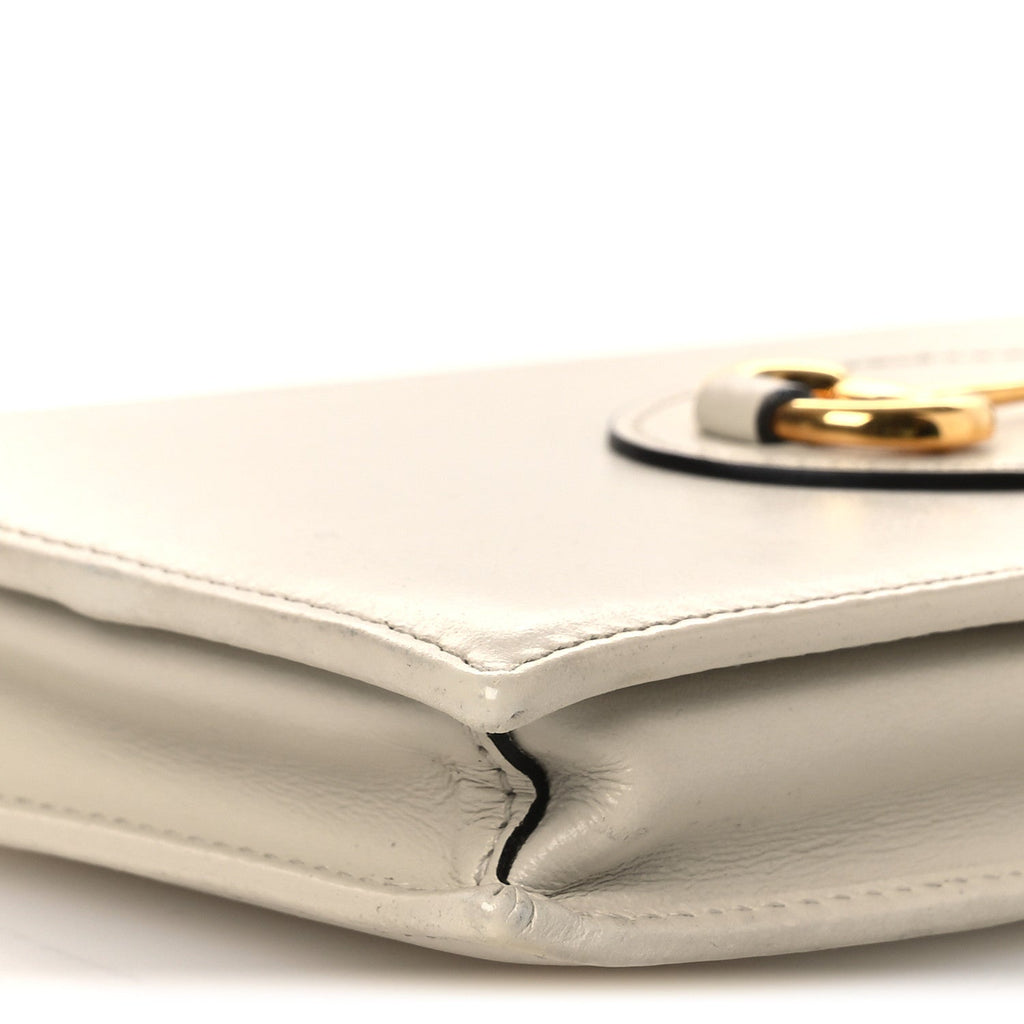 Boarded Plutone Calfskin Horsebit 1955 Wallet On Chain Mystic White