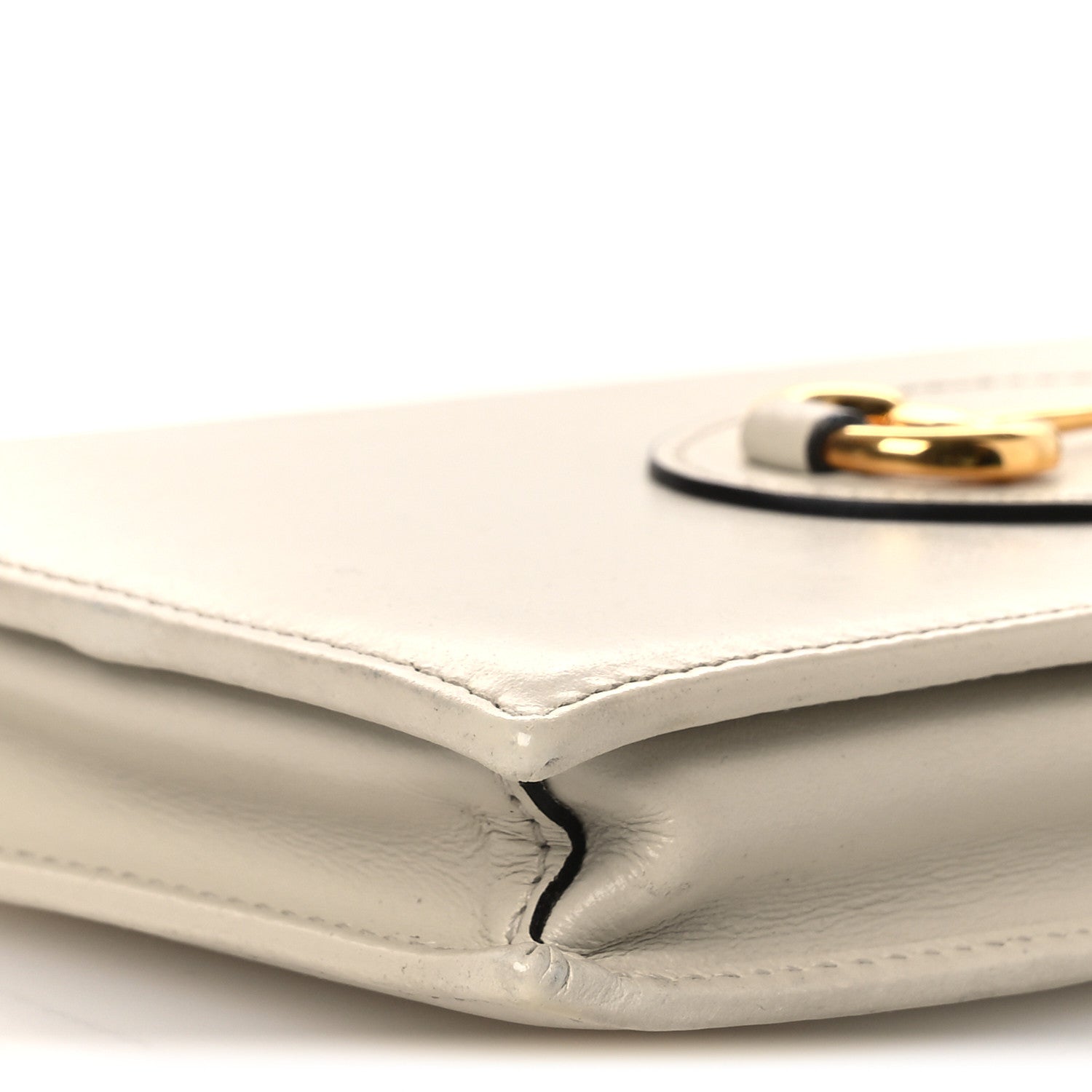 Boarded Plutone Calfskin Horsebit 1955 Wallet On Chain Mystic White
