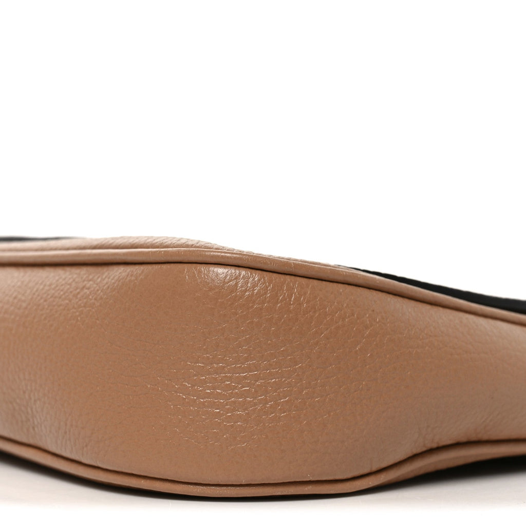 Pebbled Calfskin Medium Soho Flap Crossbody Camelia