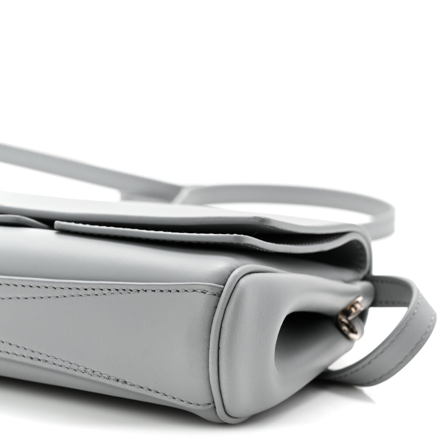 Smooth Calfskin Small Bel Air Clutch On Strap Cloud Grey