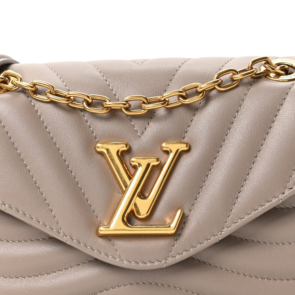 Calfskin LV New Wave Chain Bag Taupe