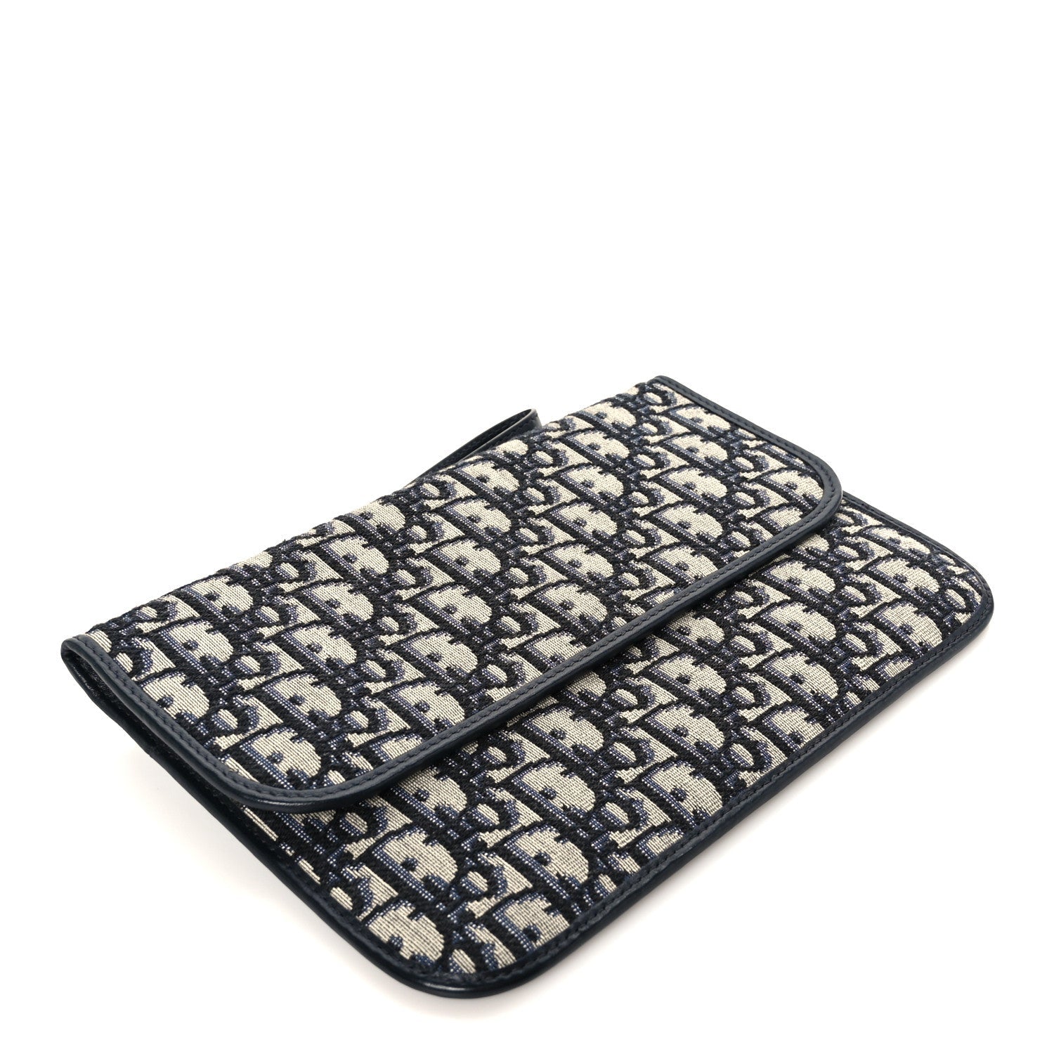 Oblique Flap Pouch Clutch Blue