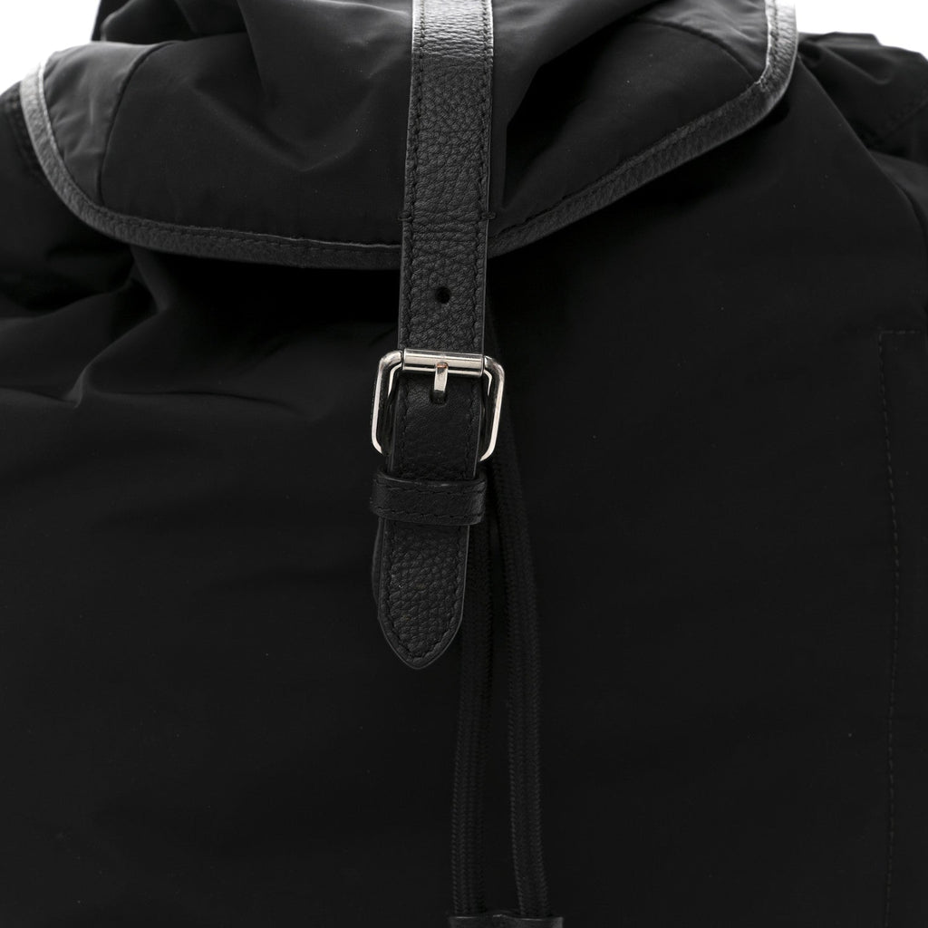 Nylon Grained Calfskin Watson Diaper Bag Black