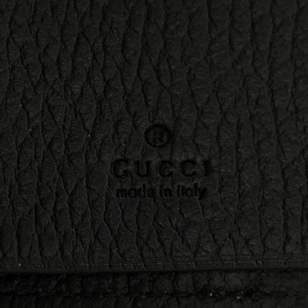 Dollar Calfskin GG Supreme Monogram GG Marmont 6 Key Holder Case Black Beige Ebony