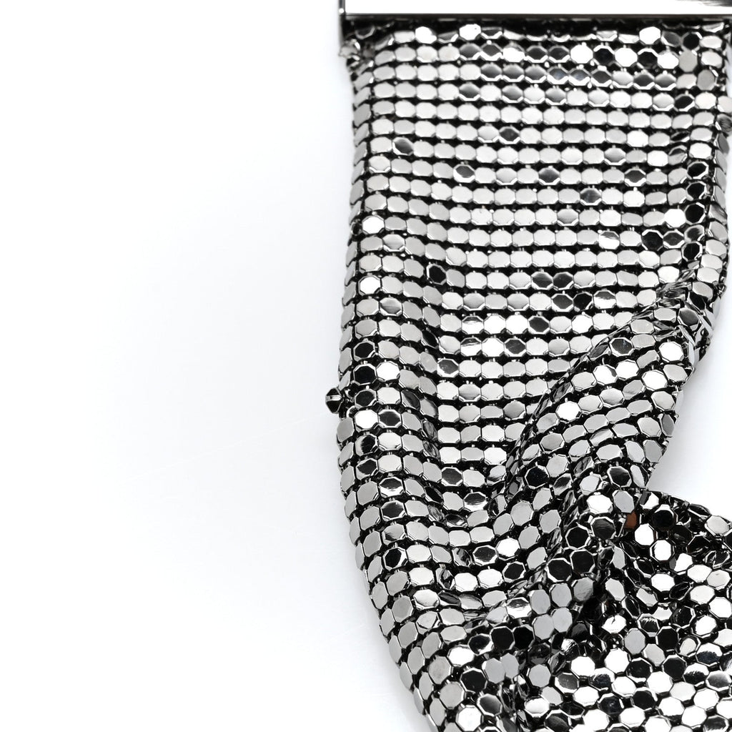 Lambskin Quilted Chain Mail Shoulder Bag Black