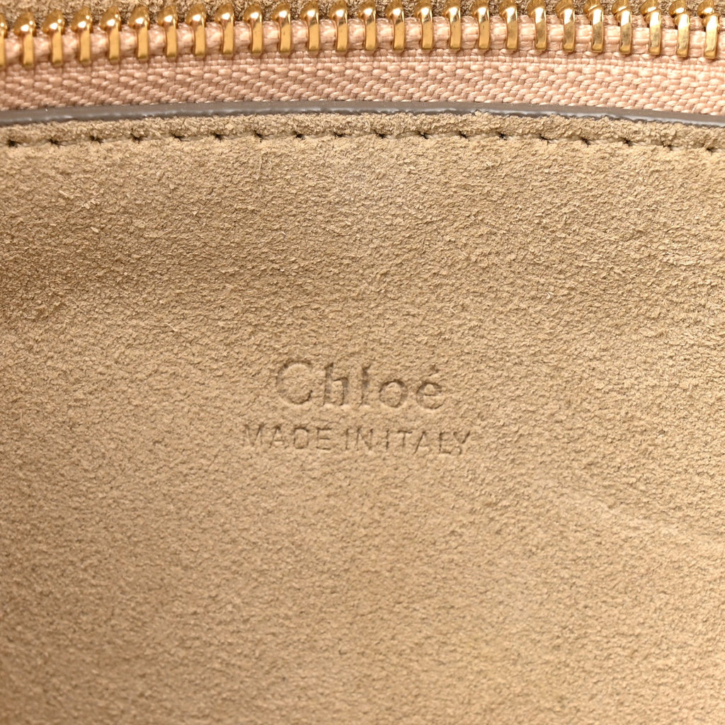 Calfskin Suede Medium Faye Shoulder Bag  Cement Pink