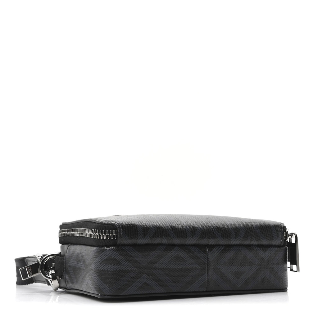 Coated Canvas CD Diamond Messenger Pouch Black