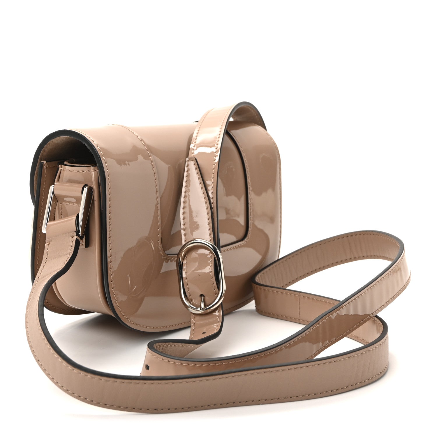 Patent Small Supervee Crossbody Bag Rose Cannelle