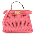 Vitello King Shiny Nappa Intreccio Small Peekaboo I SEE U Satchel Pink Dalia