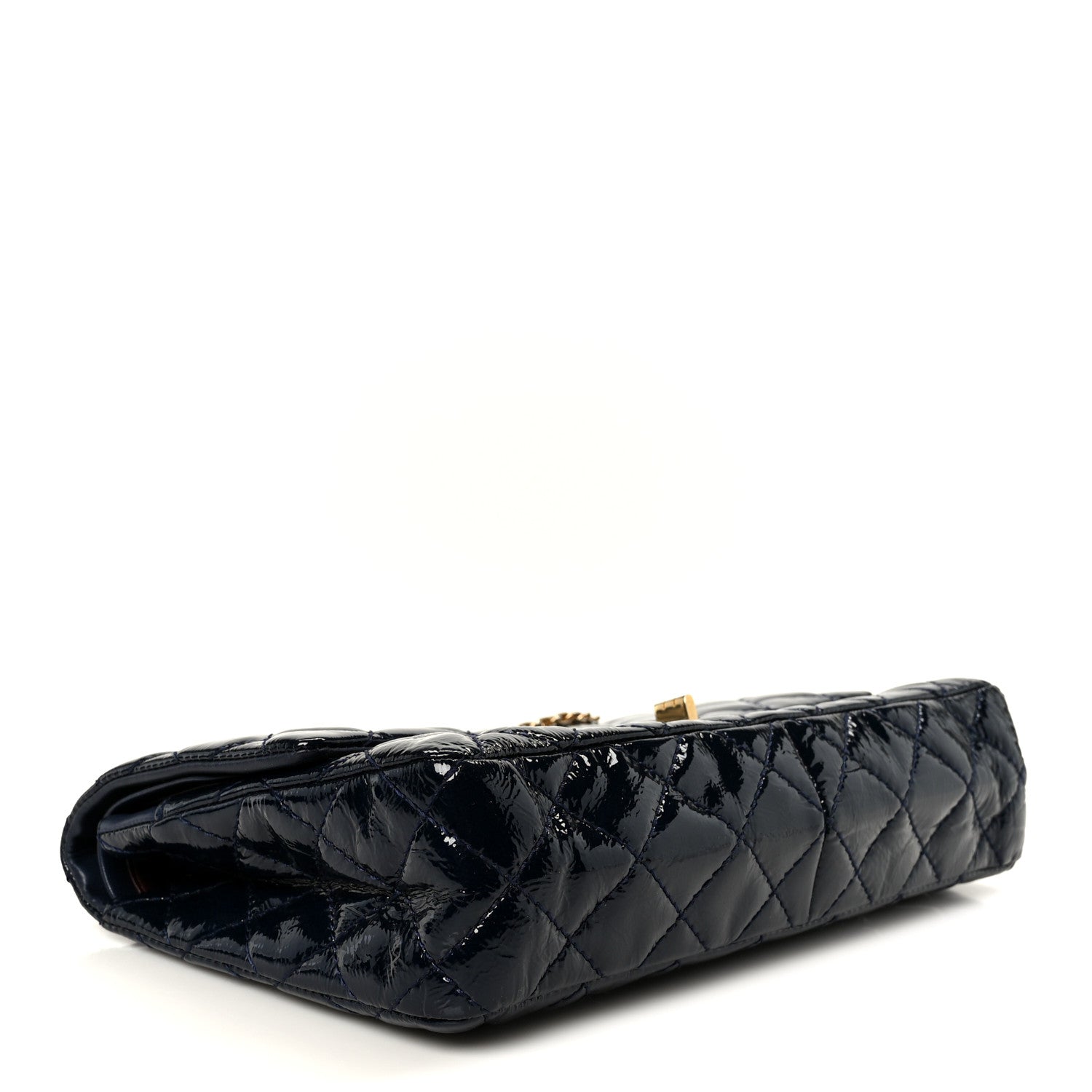 Distressed Patent Quilted 2.55 Reissue 226 Flap Blue