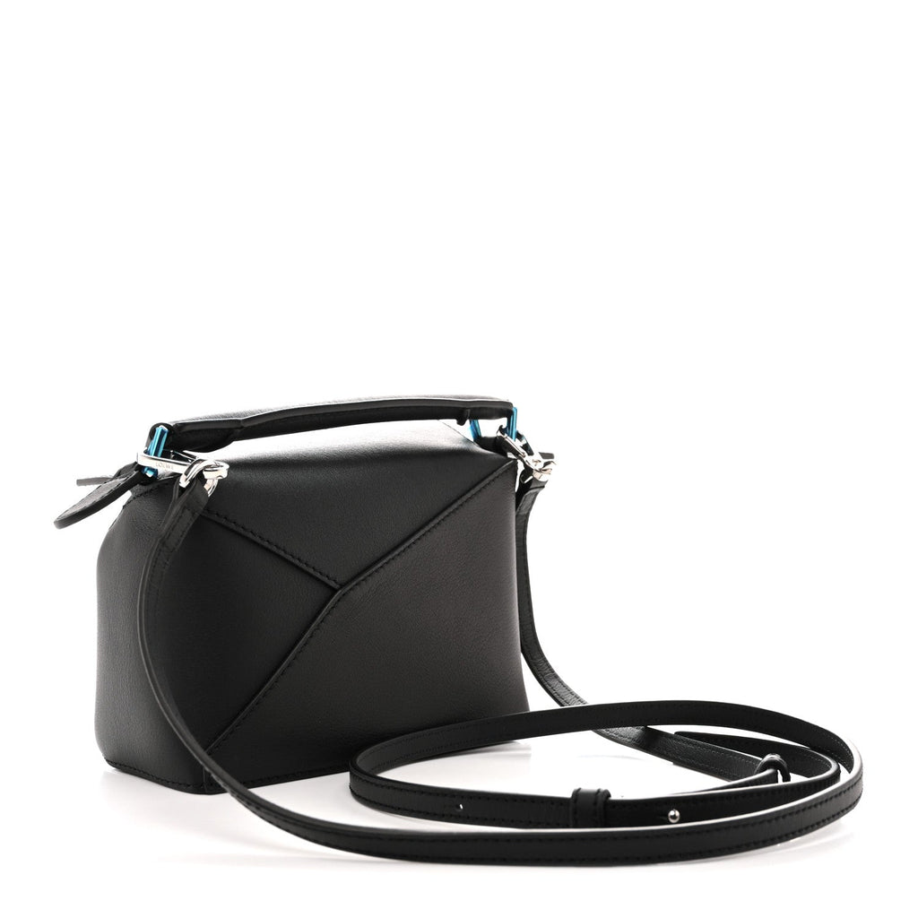 Calfskin Mini Puzzle Edge Bag Black