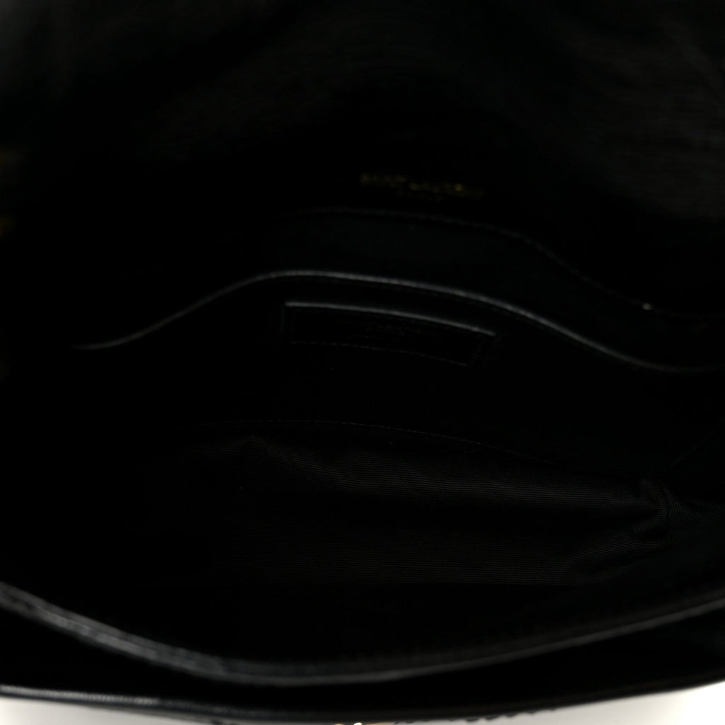 Crinkled Calfskin Matelasse Monogram Baby Niki Chain Satchel Black