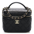 Caviar Quilted Small CC Vanity Case Black Black