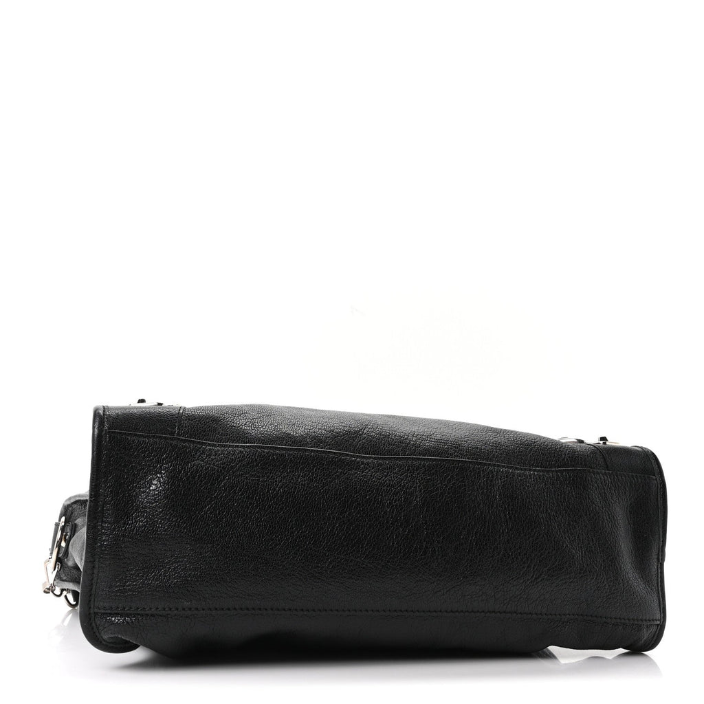 Chevre Silver Metallic Edge Hardware City Black