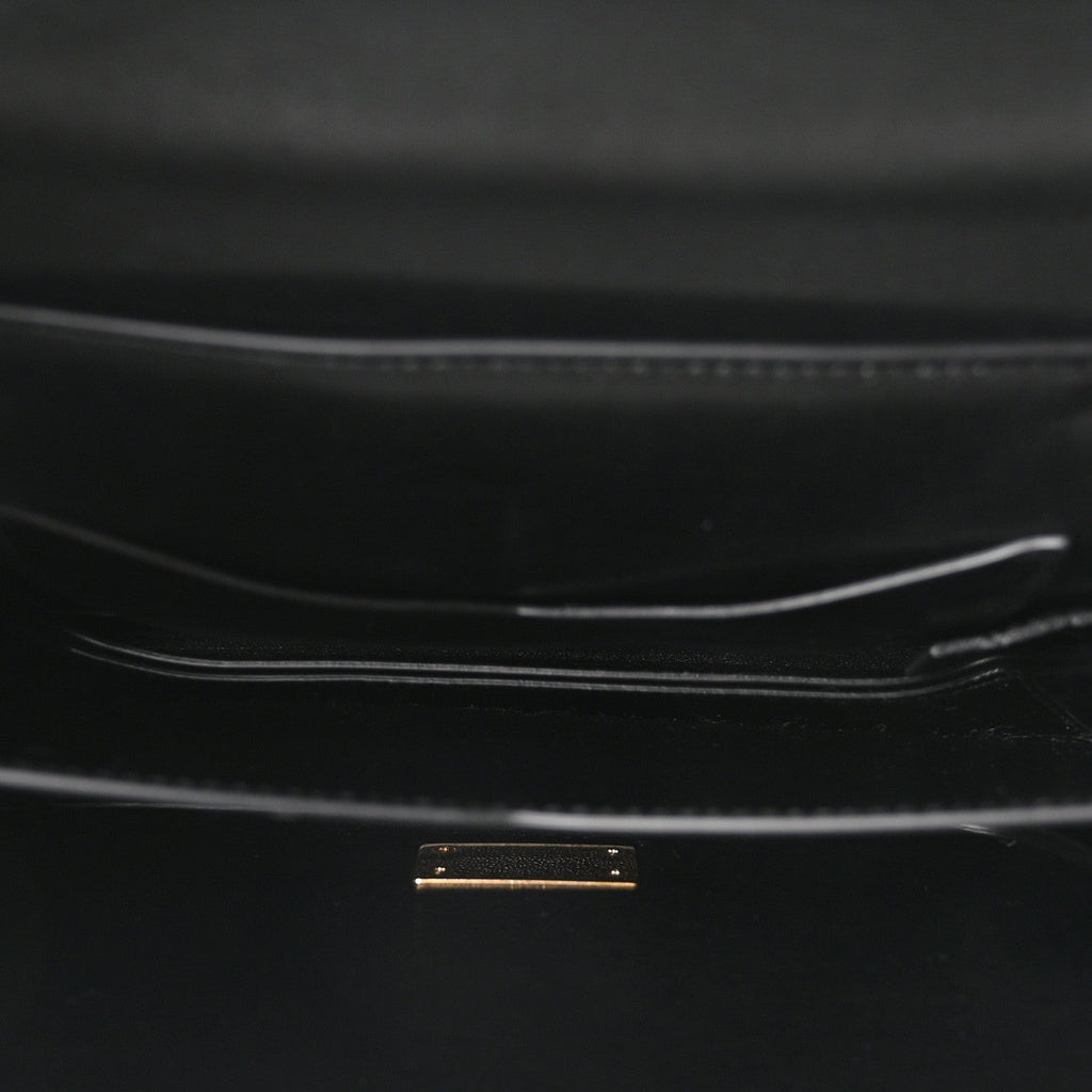 Calfskin Mount Envelope Bag Black
