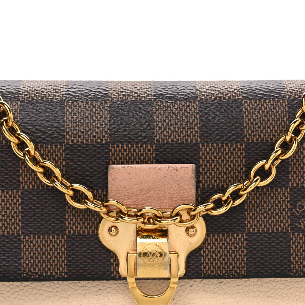 Damier Ebene Vavin Chain Wallet Creme