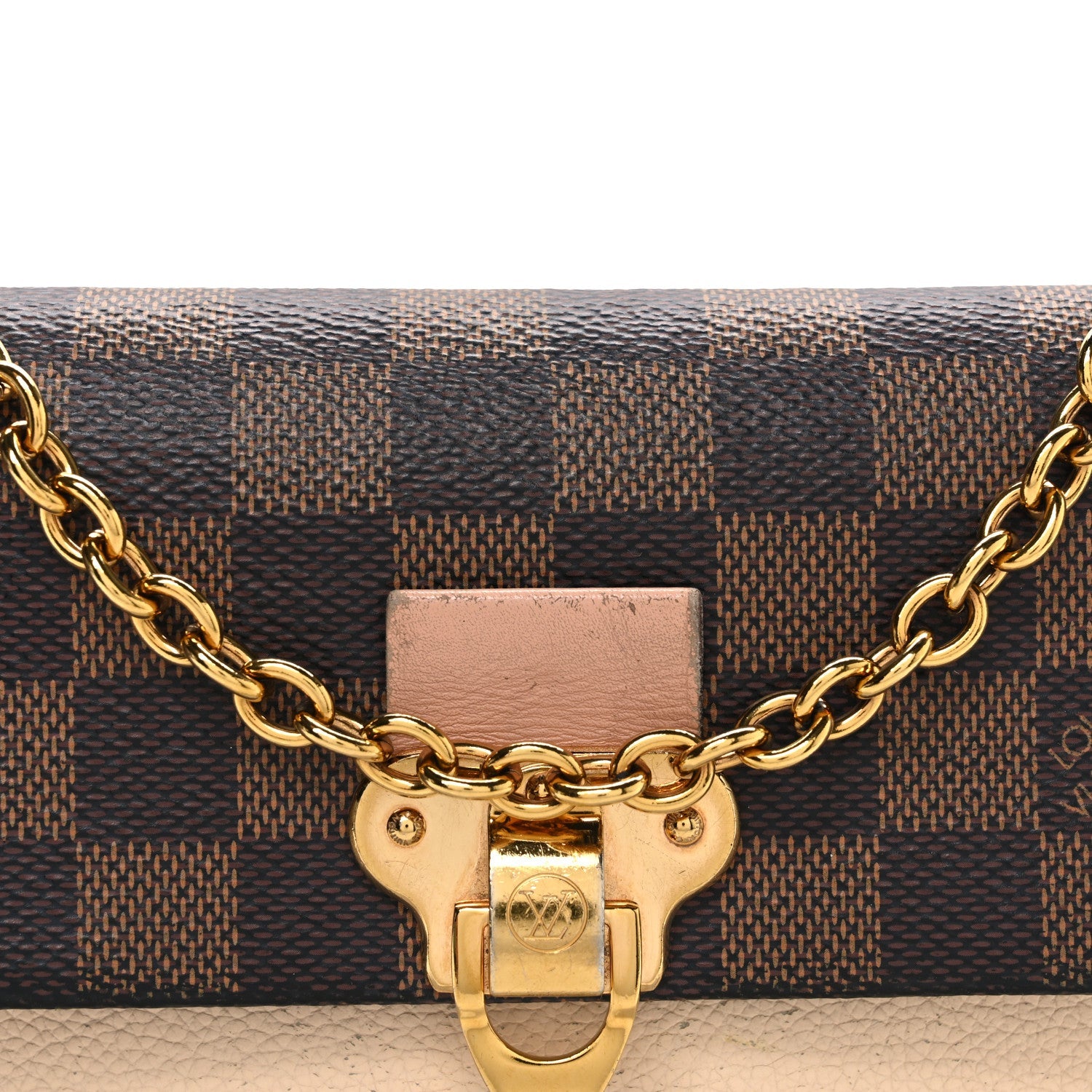 Damier Ebene Vavin Chain Wallet Creme