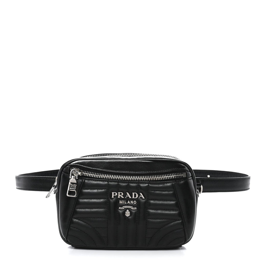 Soft Calfskin Diagramme Belt Bag Black