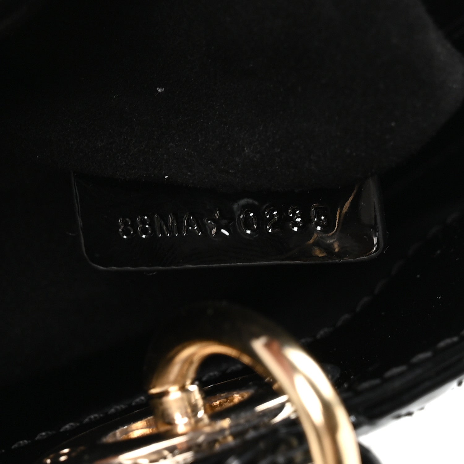Patent Cannage Mini Lady Dior Black